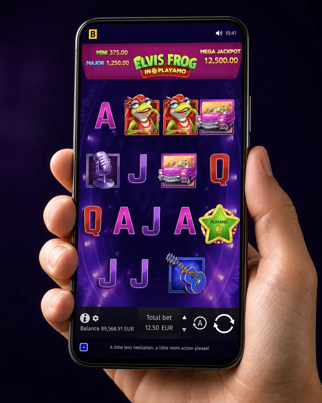 Übersicht mehrerer Casino-App-Icons auf einem Smartphone-Homescreen mit Elvis Frog Vegas im Hintergrund